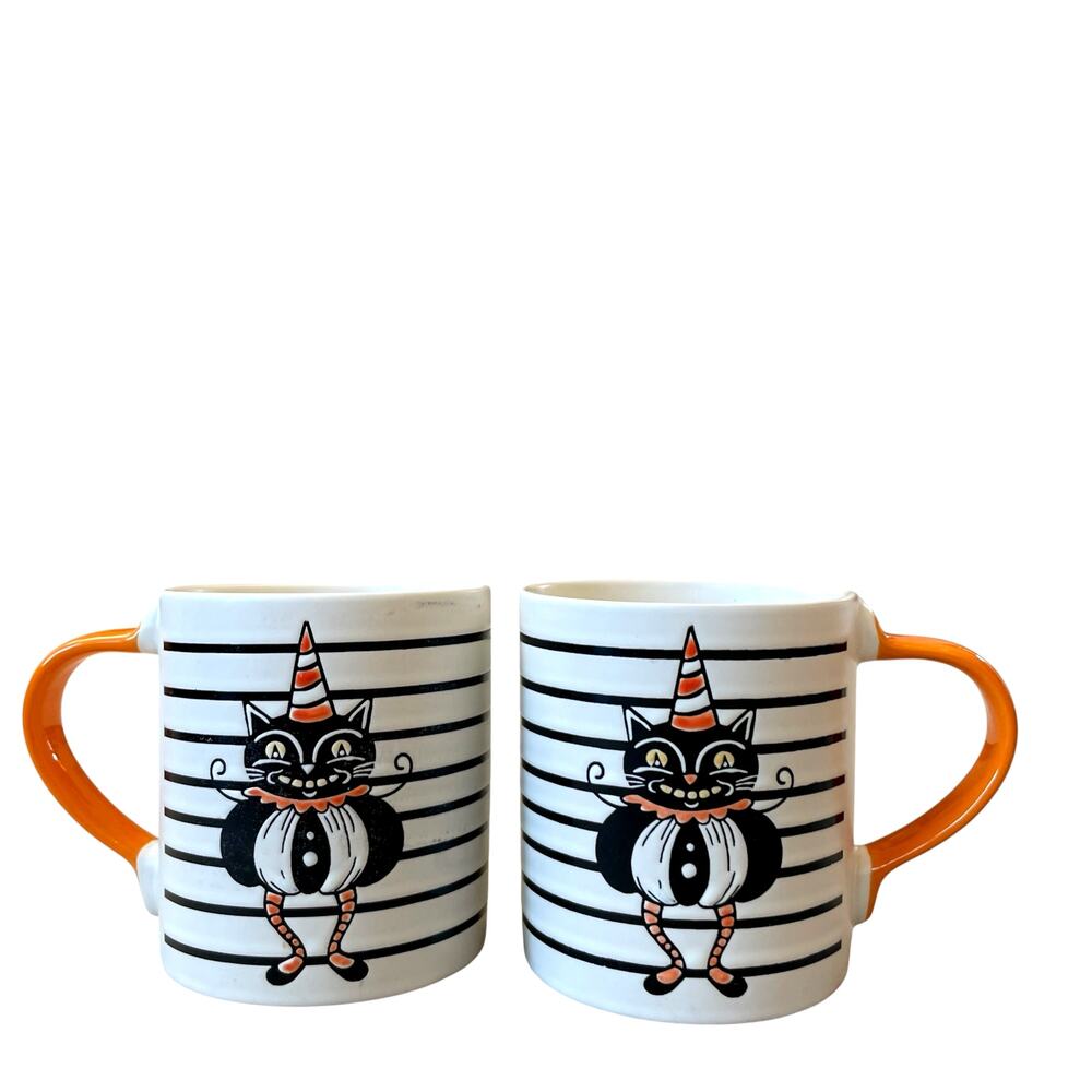 Spectrum Designz CHILLCAT Halloween Mug 18oz Embossed Creep Show Set of 2 NEW